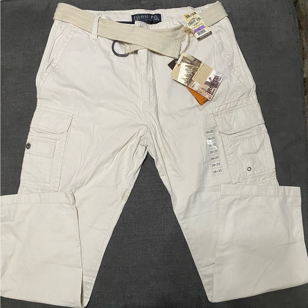 Iron Co Men's Cargo Pants in khaki 38x32